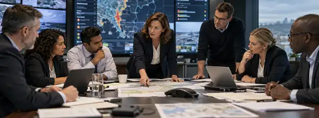 Public affairs leadership team coordinating communication during a developing crisis.