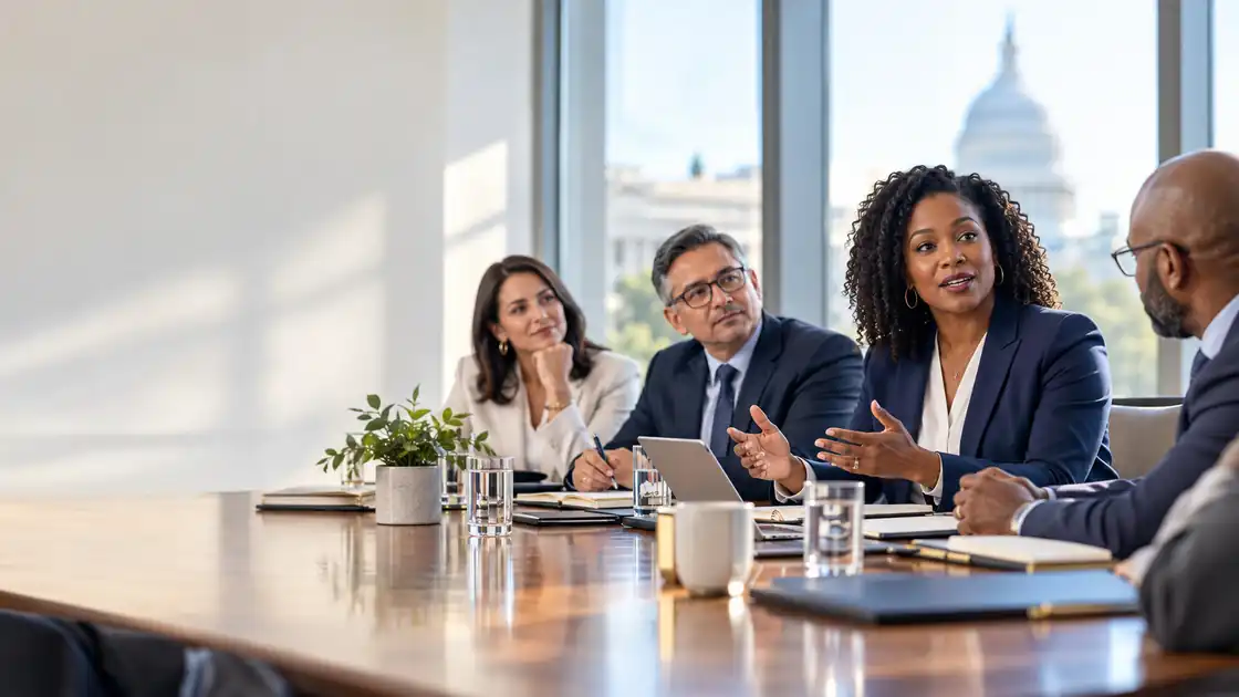Government and nonprofit executives participating in a cross-sector strategy session.